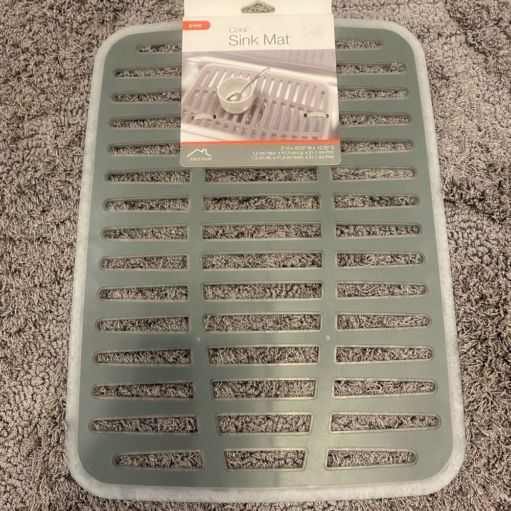 Cora Sink Mat - Sage Green Non-Slip Drain Rack